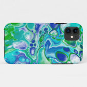 Coques Case-Mate iPhone Marbre bleu et vert Fluid Art Abstrait (Dos (Horizontal))