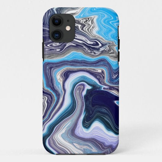 Coques Case-Mate iPhone Marbre bleu Fluide Art (Dos)