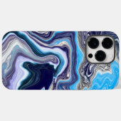 Coques Case-Mate iPhone Marbre bleu Fluide Art (Verso (horizontal))