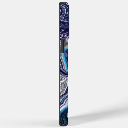 Coques Case-Mate iPhone Marbre bleu Fluide Art (Verso / Droite)