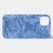 Coques Case-Mate iPhone Marbre bleu géométrique (Verso (horizontal))
