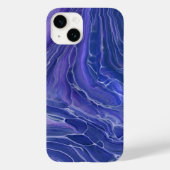 Coques Case-Mate iPhone Marbre bleu lavande Acrylique Abstrait (Verso)
