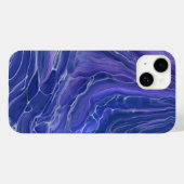 Coques Case-Mate iPhone Marbre bleu lavande Acrylique Abstrait (Verso (horizontal))