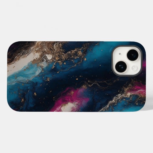 Coques Case-Mate iPhone Marbre bleu noir (Verso (horizontal))