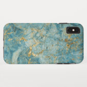 Coques Case-Mate iPhone Marbre bleu or (Dos (Horizontal))