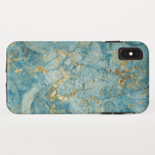Coques Case-Mate iPhone Marbre bleu or (Dos (Horizontal))