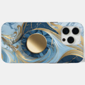 Coques Case-Mate iPhone Marbre bleu or moderne (Verso (horizontal))