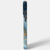 Coques Case-Mate iPhone Marbre bleu or moderne (Verso / Gauche)