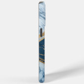 Coques Case-Mate iPhone Marbre bleu or moderne (Verso / Droite)