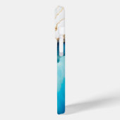 Coques Case-Mate iPhone Marbre bleu or moderne Nom personnalisé (Verso / Gauche)