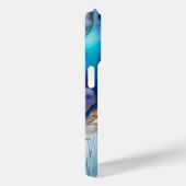 Coques Case-Mate iPhone Marbre bleu or moderne Nom personnalisé (Verso / Droite)