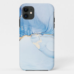 Case-Mate iPhone Case Marbre Bleu Poussiéreux en Pierre Moderne