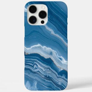 Coques iPhone 16 Pro Max Marbre Bleu Poussiéreux en Pierre Moderne