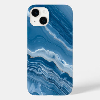 Coque Pour iPhone 14 Marbre bleu poussiéreux en pierre moderne