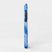 Coques Case-Mate iPhone Marbre bleu poussiéreux en pierre moderne (Dos/Gauche)