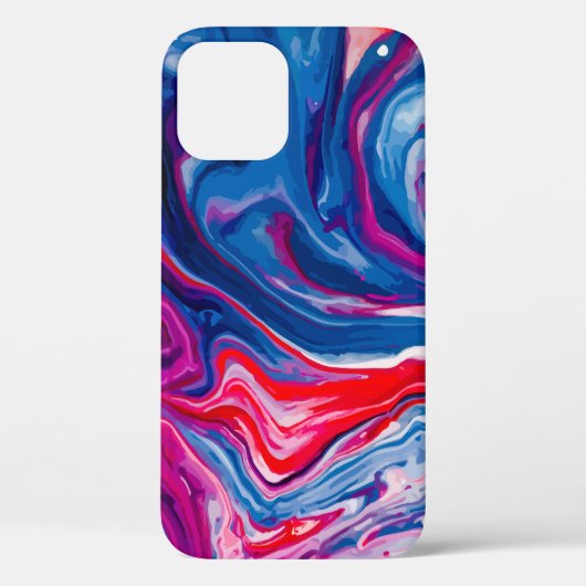 Coques Case-Mate iPhone Marbre bleu rouge (Verso)