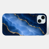 Coques Case-Mate iPhone Marbre bleu saphir de luxe (Verso (horizontal))