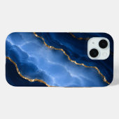 Coques Case-Mate iPhone Marbre bleu saphir de luxe (Verso (horizontal))