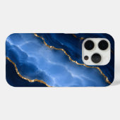 Coques Case-Mate iPhone Marbre bleu saphir de luxe (Verso (horizontal))