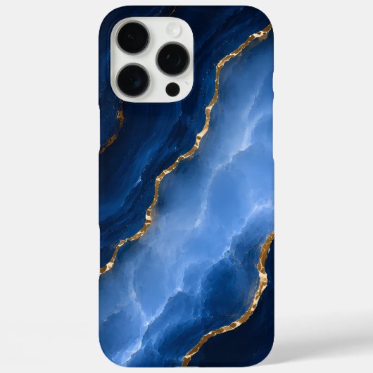 Coques Case-Mate iPhone Marbre bleu saphir de luxe (Verso)