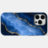 Coques Case-Mate iPhone Marbre bleu saphir de luxe (Verso (horizontal))