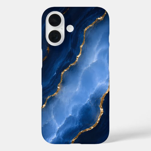 Coques Case-Mate iPhone Marbre bleu saphir de luxe (Verso)
