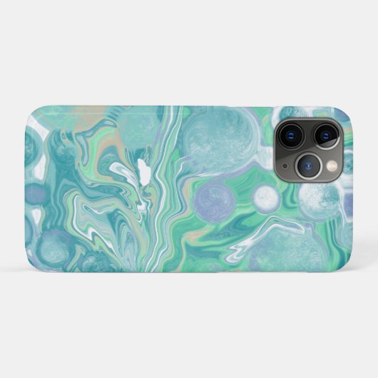 Coques Case-Mate iPhone Marbre bleu turquoise (Dos (Horizontal))