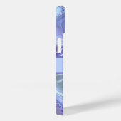 Coques Case-Mate iPhone Marbre bleu violet argenté pailleté Agate (Verso / Droite)