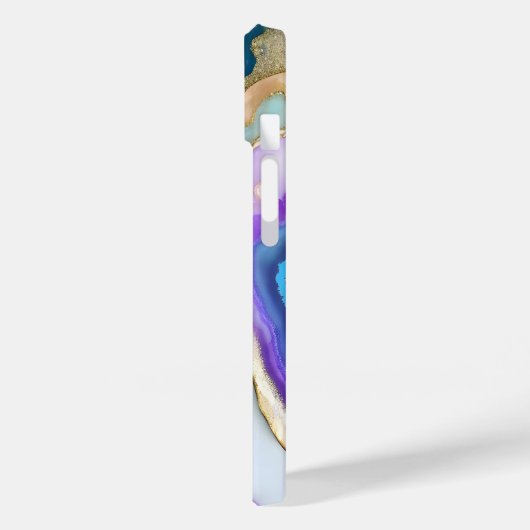 Coques Case-Mate iPhone Marbre Bleu Violet Chic (Verso / Gauche)