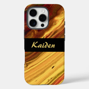 Coques iPhone 16 Pro Marbre bourguignon et or