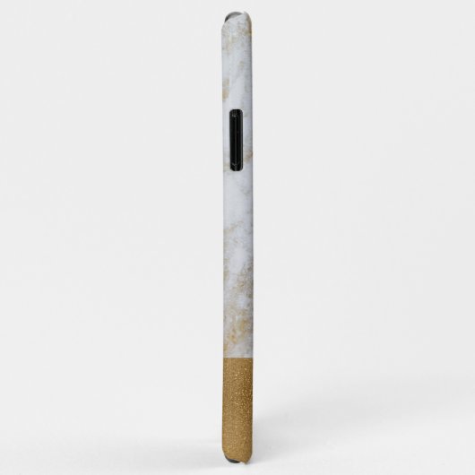 Coques Case-Mate iPhone Marbre brillant blanc doré (Dos/Droite)