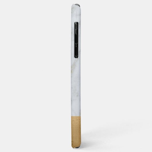 Coques Case-Mate iPhone Marbre brillant blanc doré (Dos/Gauche)