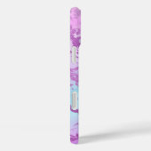 Coques Case-Mate iPhone Marbre brillant | Fille Glam rose bleu violet Ombr (Verso / Droite)