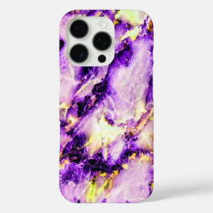 Coques iPhone 16 Pro Marbre coloré élégant violet rose et or