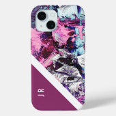 Coques Case-Mate iPhone marbre cool abstrait violet + baies tonique chic (Verso)