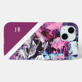 Coques Case-Mate iPhone marbre cool abstrait violet + baies tonique chic (Verso (horizontal))