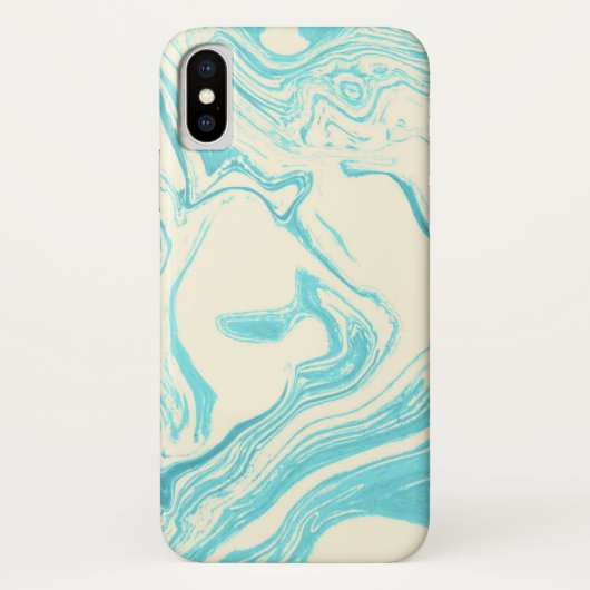 Coques Case-Mate iPhone Marbre cool design en Turquoise et Crème (Dos)