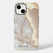 Coques Case-Mate iPhone Marbre cool Géométrique Crème Or (Verso)