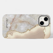 Coques Case-Mate iPhone Marbre cool Géométrique Crème Or (Verso (horizontal))