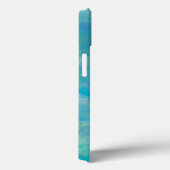 Coques Case-Mate iPhone Marbre d'Agate turquoise et blanc Nom Abstrait Mon (Verso / Droite)