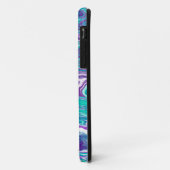 Coques Case-Mate iPhone Marbre d'art fluvial Turquoise et violet (Dos/Gauche)