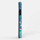 Coques Case-Mate iPhone Marbre d'art fluvial Turquoise et violet (Dos/Droite)
