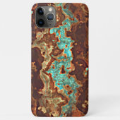 Coques Case-Mate iPhone Marbre d'art géode marron aqua turquoise vert (Dos)