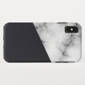 Coques Case-Mate iPhone marbre de cuir avec monogramme (Dos (Horizontal))