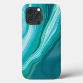 Coques Case-Mate iPhone Marbre de l'océan bleu profond et Turquoise (Verso)