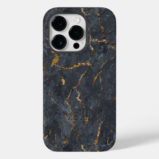 Coques Case-Mate iPhone Marbre de luxe noir et or texture (Verso)