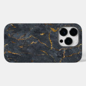Coques Case-Mate iPhone Marbre de luxe noir et or texture (Verso (horizontal))