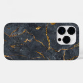 Coques Case-Mate iPhone Marbre de luxe noir et or texture (Verso (horizontal))
