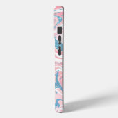 Coques Case-Mate iPhone Marbre de Parties scintillant bleu rose moderne (Verso / Gauche)