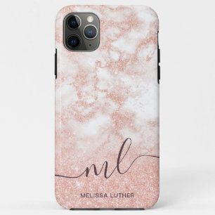 Case-Mate iPhone Case Marbre de parties scintillant or rose en cuivre à 